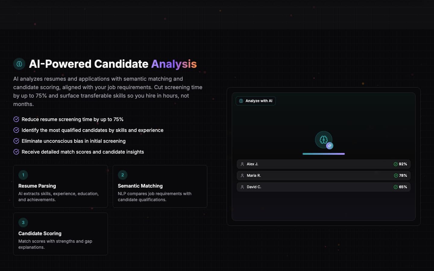 Read the candidates. Then put them side by side.